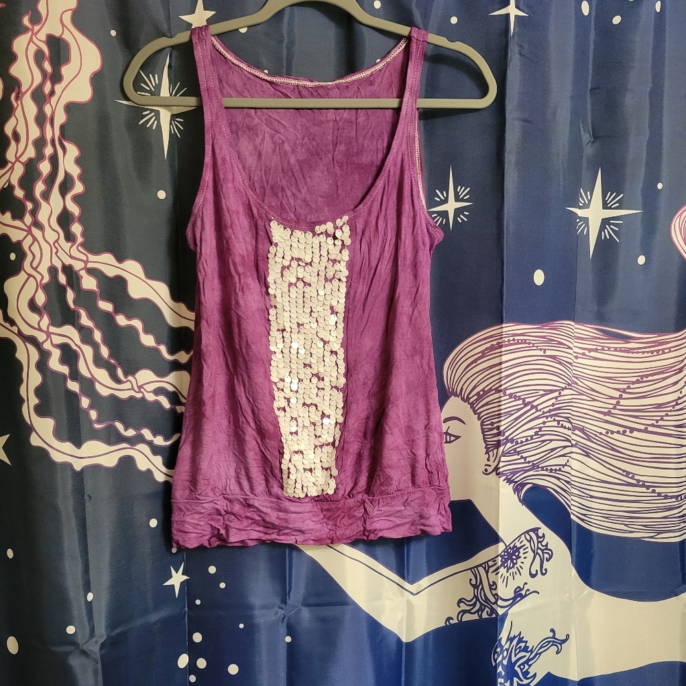 Unique Tie-Dye Sequin Party Tank Top!